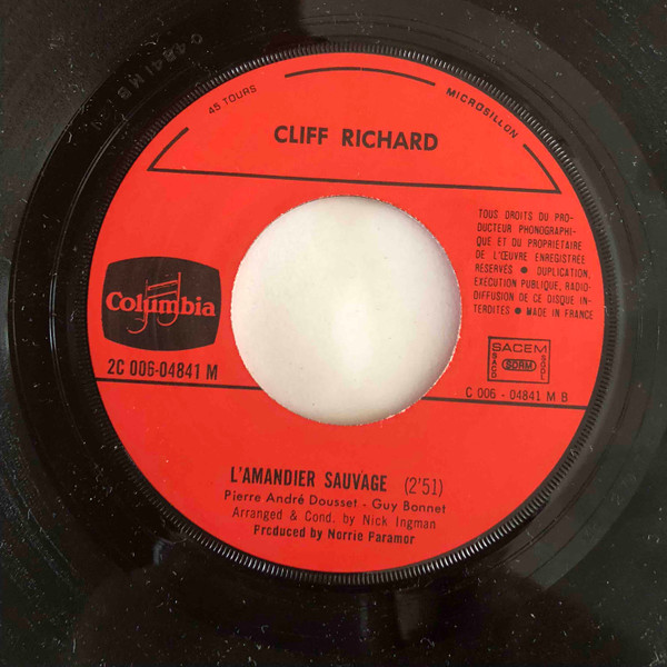 Cliff Richard - La Ballade De Baltimore / L'amandier Sauvage | Columbia (C 006-04841 M) - 4 Cliff Richard - La Ballade De Baltimore / L'amandier Sauvage | Columbia (C 006-04841 M) - 4