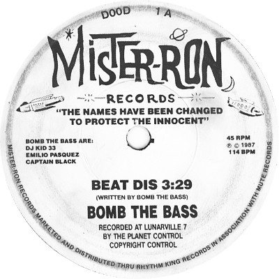 Bomb The Bass - Beat Dis | Mister-Ron Records (DOOD 1) - 3 Bomb The Bass - Beat Dis | Mister-Ron Records (DOOD 1) - 3