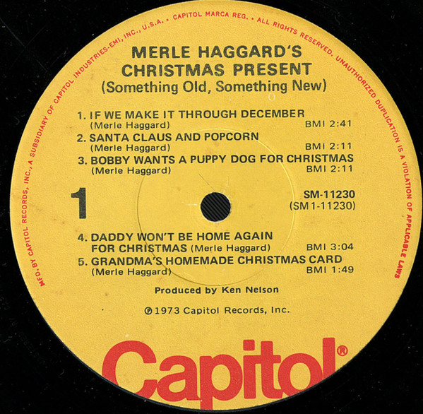 Merle Haggard - Merle Haggard's Christmas Present | Capitol Records (SM-11230) - 3