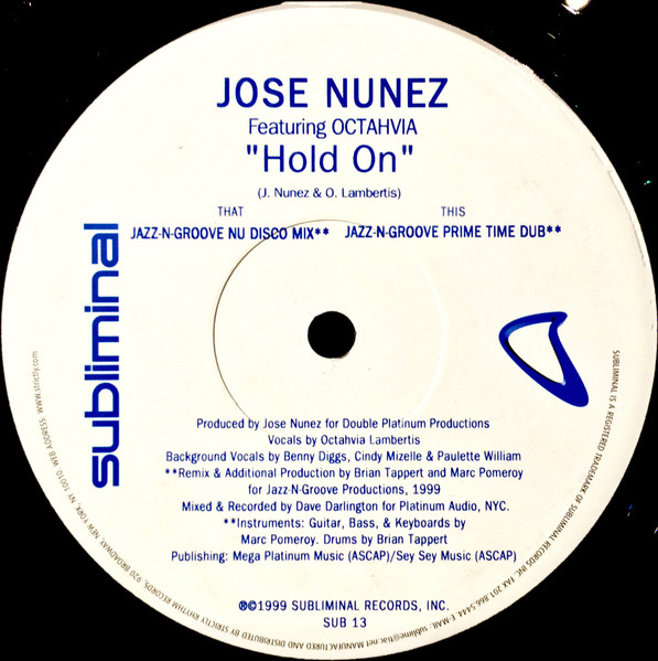 Jose Nuñez Featuring Octavia Lambertis - Hold On | Subliminal (SUB 13) - 4 Jose Nuñez Featuring Octavia Lambertis - Hold On | Subliminal (SUB 13) - 4