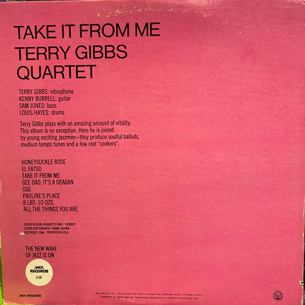 Terry Gibbs Quartet - Take It From Me | MCA Records (AS-58) - 2