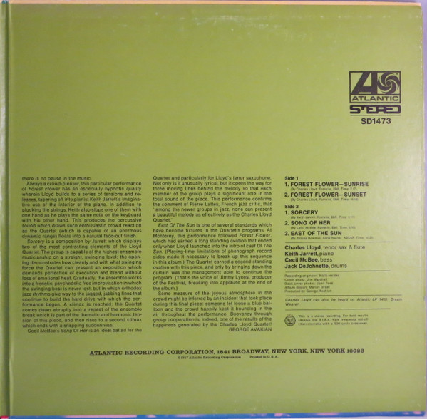 Charles Lloyd - Forest Flower | Atlantic (SD 1473) - 3 Charles Lloyd - Forest Flower | Atlantic (SD 1473) - 3
