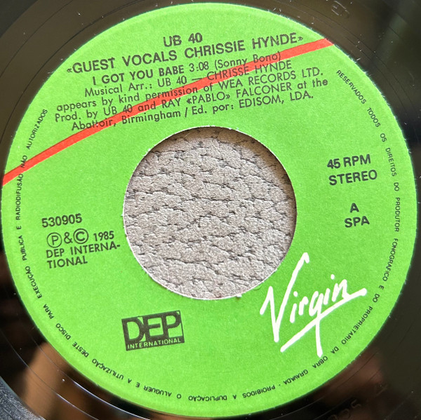 UB40 Guest Vocals By Chrissie Hynde - I Got You Babe | DEP International (530905) - main