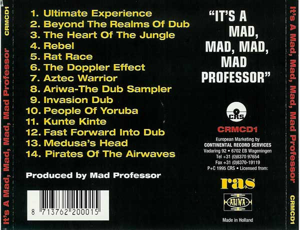 Mad Professor - It's A Mad, Mad, Mad, Mad Professor | Continental Record Services (CRMCD1) - 2 Mad Professor - It's A Mad, Mad, Mad, Mad Professor | Continental Record Services (CRMCD1) - 2