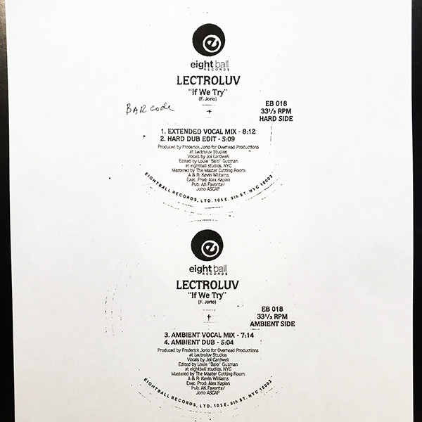 Lectroluv - If We Try | Eightball Records (EB 018) - main Lectroluv - If We Try | Eightball Records (EB 018) - main