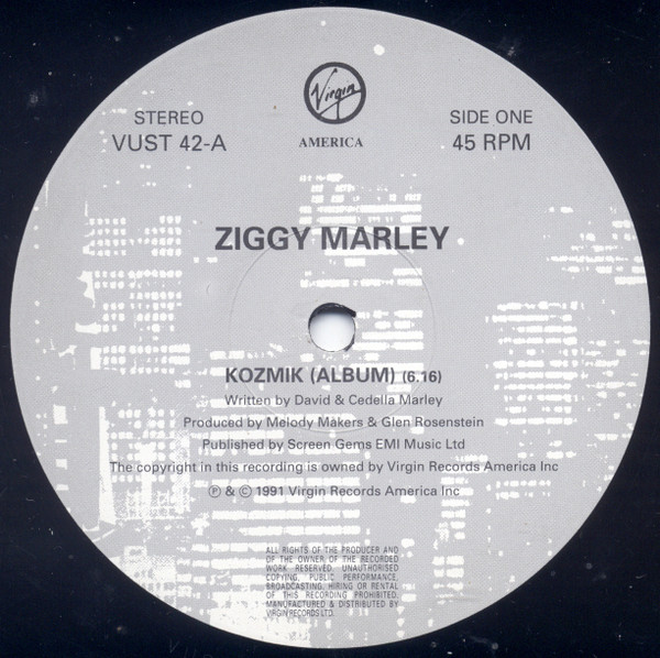 Ziggy Marley And The Melody Makers - Kozmik | Virgin America (VUST 42) - main