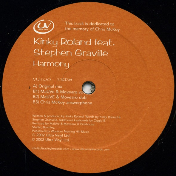 Kinky Roland Feat. Stephen Graville - Harmony | Ultra Vinyl (VU 620) - 2 Kinky Roland Feat. Stephen Graville - Harmony | Ultra Vinyl (VU 620) - 2