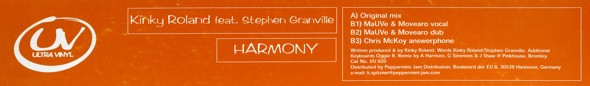 Kinky Roland Feat. Stephen Graville - Harmony | Ultra Vinyl (VU 620)