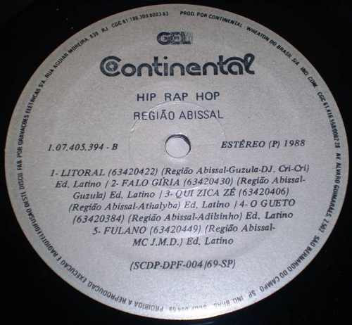Região Abissal - Hip Rap Hop | Continental (1.07.405.394) - 2 Região Abissal - Hip Rap Hop | Continental (1.07.405.394) - 2