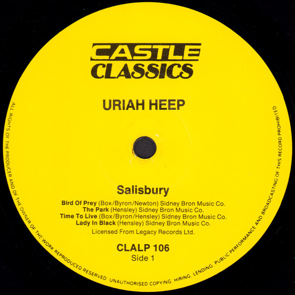 Uriah Heep - Salisbury | Castle Classics (CLALP 106) - 3