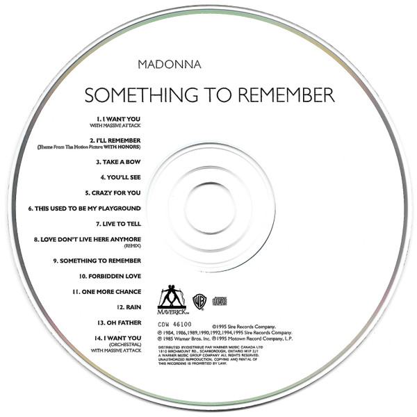 Madonna - Something To Remember [CD] | Maverick (CDW 46100) - 3