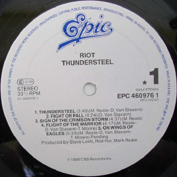 Riot - Thundersteel | Epic (EPC 460976 1) - 3