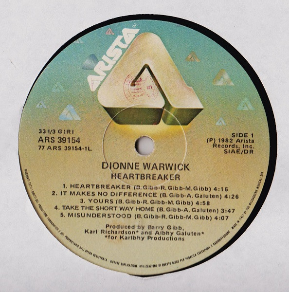 Dionne Warwick - Heartbreaker | Arista (ARS 39154) - main