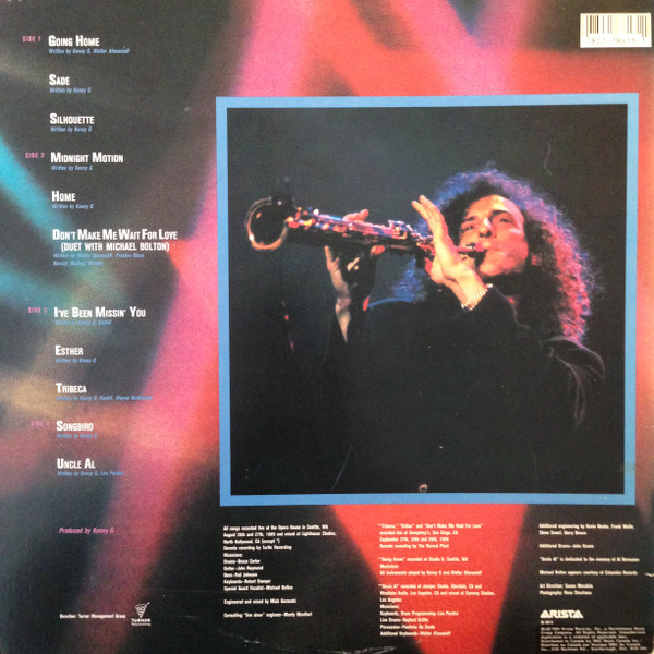 Kenny G - Live | Arista (AL-8613) - 2