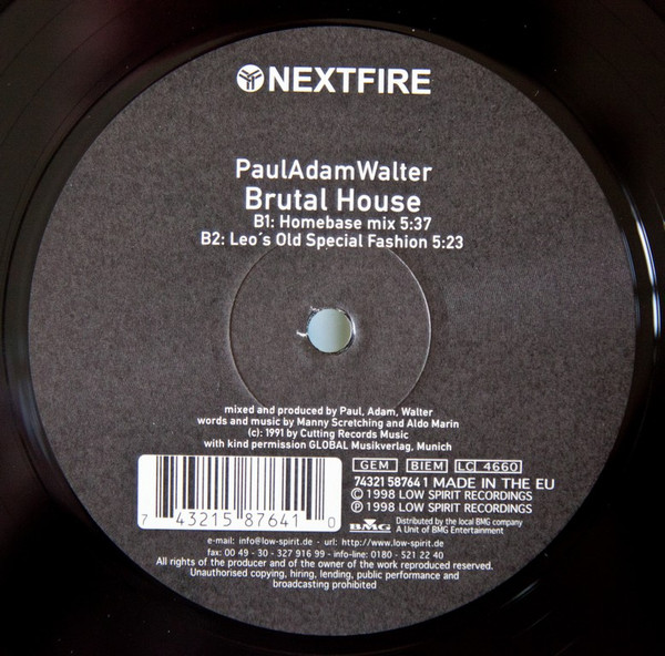 Paul Adam Walter - Brutal House | Nextfire Recordings (74321 58764 1) - 3 Paul Adam Walter - Brutal House | Nextfire Recordings (74321 58764 1) - 3
