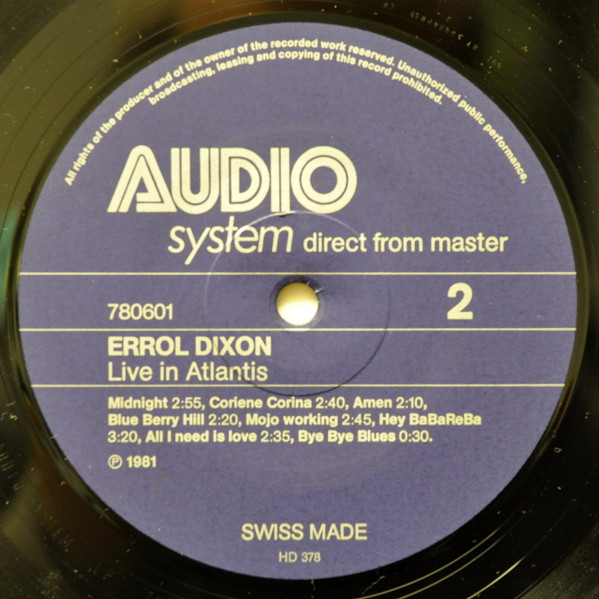 Errol Dixon - Live In Atlantis | Audio System (780601) - 4 Errol Dixon - Live In Atlantis | Audio System (780601) - 4