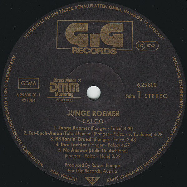 Falco - Junge Roemer | GiG Records (6.25 800) - 3