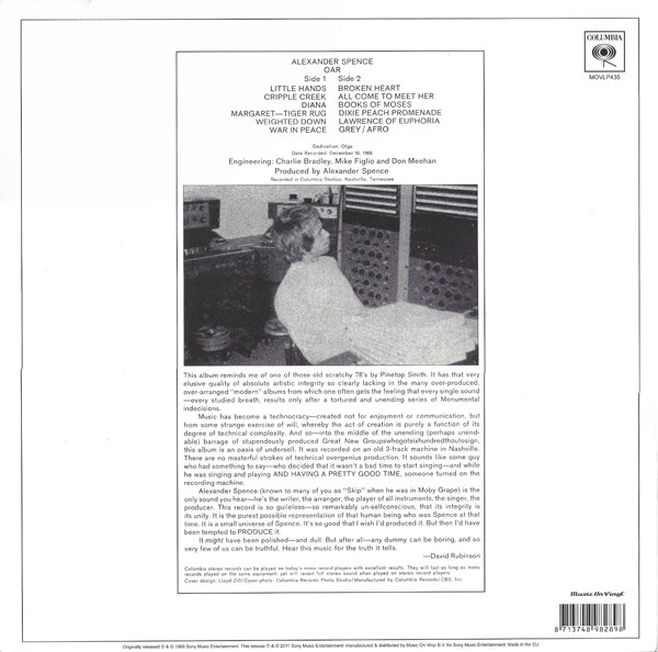 Alexander Spence - Oar | Music On Vinyl (MOVLP435) - 2