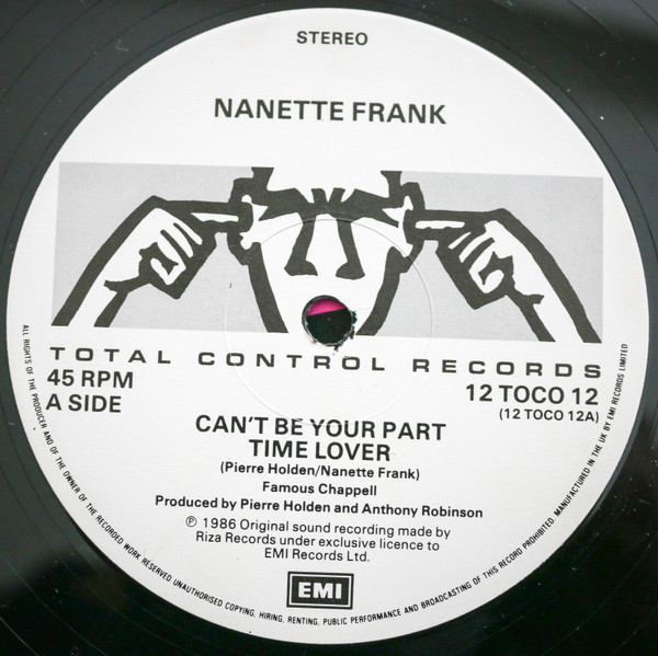 Nanette Frank - Can't Be Your Part Time Lover | Total Control Records (12 TOCO 12) - 4