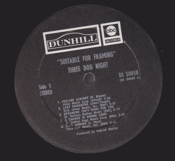 Three Dog Night - Suitable For Framing | Dunhill (DS 50058) - 4 Three Dog Night - Suitable For Framing | Dunhill (DS 50058) - 4