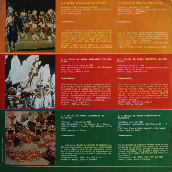 Various - Sambas De Enrêdo Das Escolas De Samba Do Grupo 1 | Aeseg (85.013) - 3