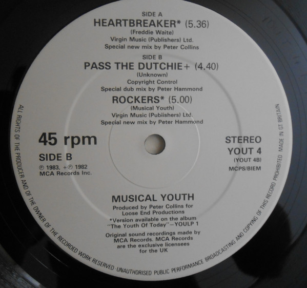Musical Youth - Heartbreaker | MCA Records (YOUT 4) - 4
