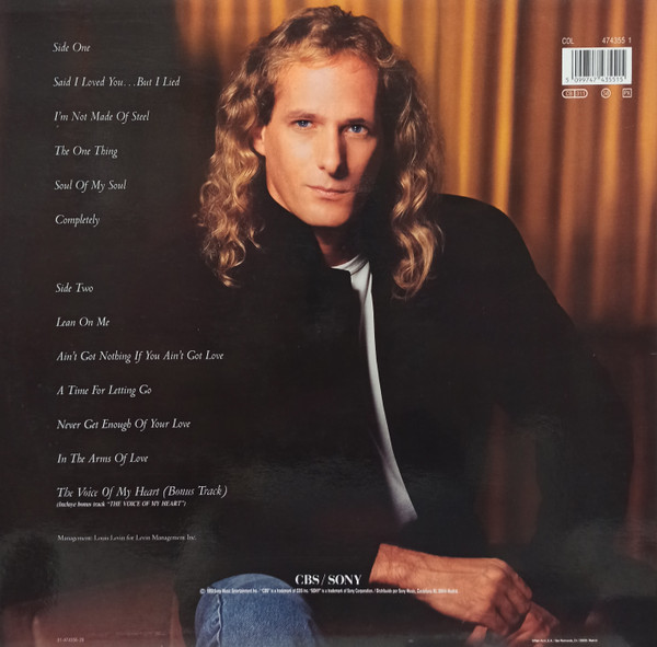 Michael Bolton - The One Thing | CBS/Sony (COL 474355 1) - 2