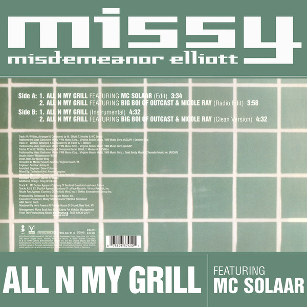 Missy Elliott Featuring MC Solaar - All N My Grill | Elektra (E3742T) - 2 Missy Elliott Featuring MC Solaar - All N My Grill | Elektra (E3742T) - 2