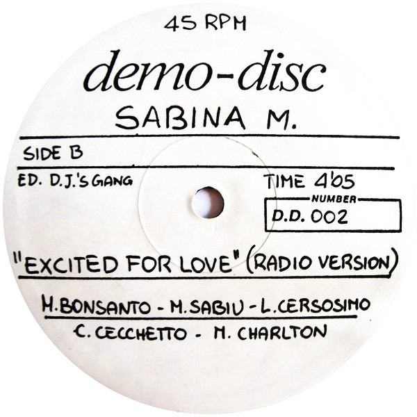 Sabina M. - Excited For Love | Demo-Disc (D.D. 002) - 2