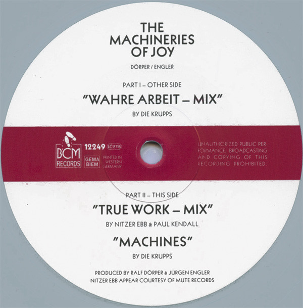 Die Krupps - The Machineries Of Joy (Parts I & II) | BCM Records (12249) - 3 Die Krupps - The Machineries Of Joy (Parts I & II) | BCM Records (12249) - 3