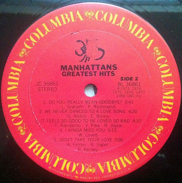 Manhattans - Greatest Hits | Columbia (JC 36861) - 2 Manhattans - Greatest Hits | Columbia (JC 36861) - 2