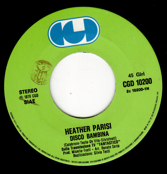 Heather Parisi - Disco Bambina | CGD (CGD 10200) - 4