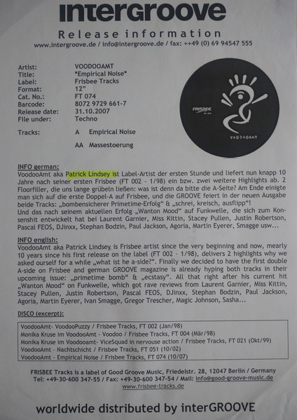 Voodooamt - Empirical Noise | Frisbee Tracks (FT 074) - 3