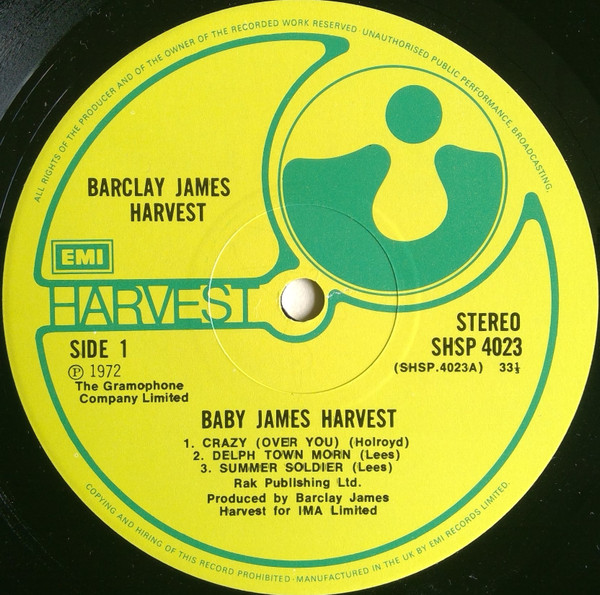 Barclay James Harvest - Baby James Harvest | Harvest (SHSP 4023) - 3