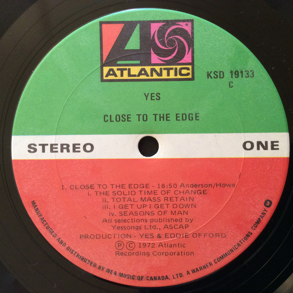 Yes - Close To The Edge | Atlantic (KSD 19133) - 4
