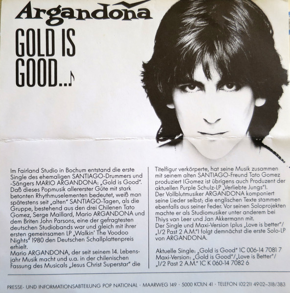 Mario Argandoña - Gold Is Good... | EMI (1C 006 14 7081 7) - 3