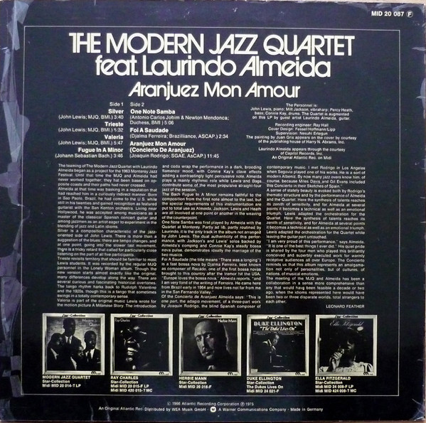 The Modern Jazz Quartet Feat. Laurindo Almeida - Aranjuez Mon Amour | Midi (MID 20 087) - 2