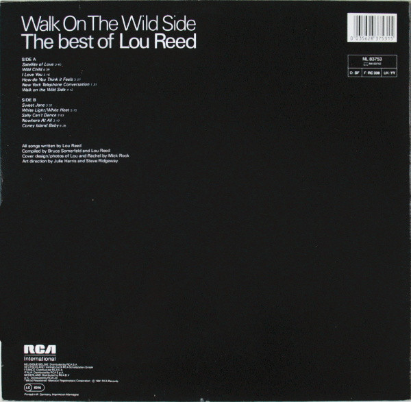Lou Reed - Walk On The Wild Side - The Best Of Lou Reed | RCA (NL 83753) - 2