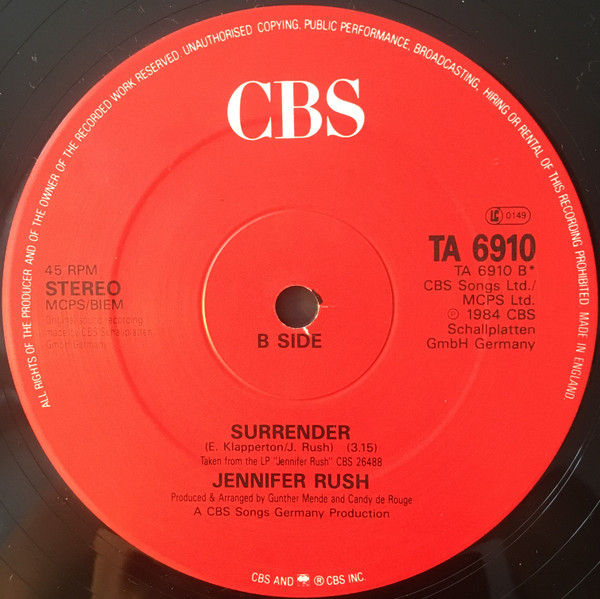 Jennifer Rush - Madonna's Eyes (Extended Remix) | CBS (TA 6910) - 4