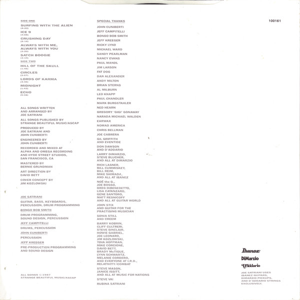Joe Satriani - Surfing With The Alien | N.E.W Musidisc (100161) - 3 Joe Satriani - Surfing With The Alien | N.E.W Musidisc (100161) - 3