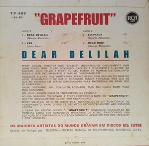 Grapefruit - Dear Delilah | RCA Victor (TP-409) - 2