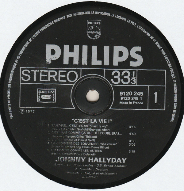 Johnny Hallyday - C'est La Vie | Philips (9120 245) - 2 Johnny Hallyday - C'est La Vie | Philips (9120 245) - 2