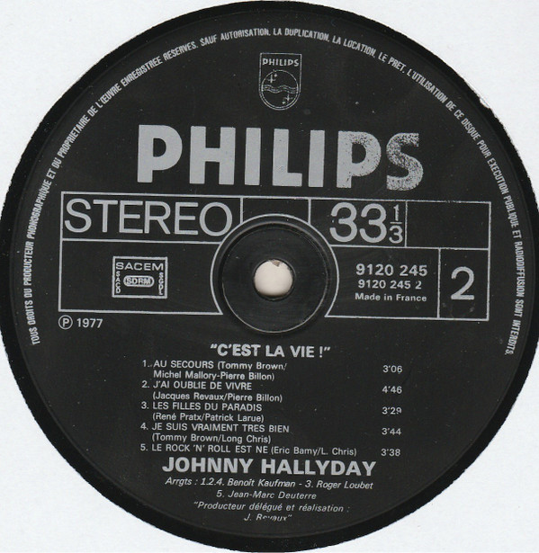 Johnny Hallyday - C'est La Vie | Philips (9120 245) - 3 Johnny Hallyday - C'est La Vie | Philips (9120 245) - 3
