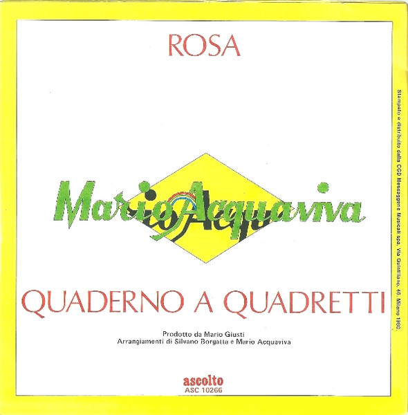 Mario Acquaviva - Rosa / Quaderno A Quadretti | Ascolto (ASC 10266) - 2