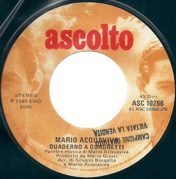 Mario Acquaviva - Rosa / Quaderno A Quadretti | Ascolto (ASC 10266) - 3