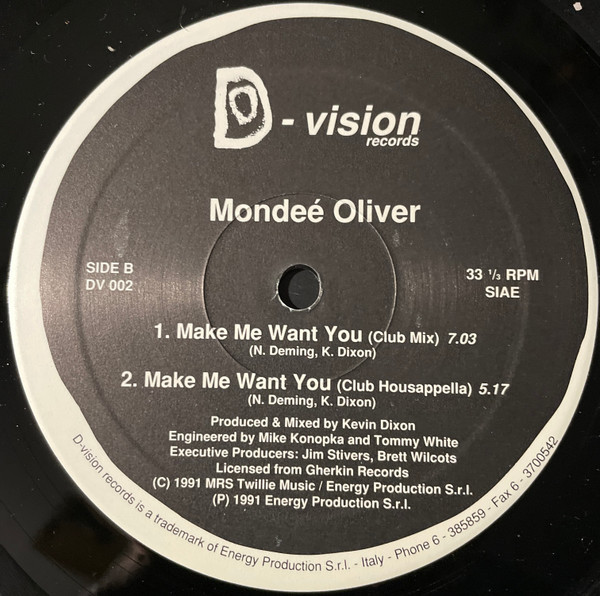Mondeé Oliver - Make Me Want You | D:vision Records (DV 002) - 4