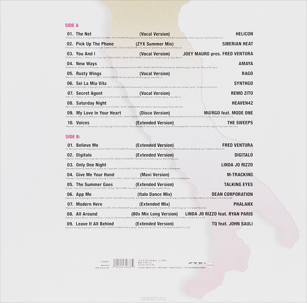 Various - ZYX Italo Disco New Generation Bootmix 3 | ZYX Music (ZYX 55794-1) - 2 Various - ZYX Italo Disco New Generation Bootmix 3 | ZYX Music (ZYX 55794-1) - 2