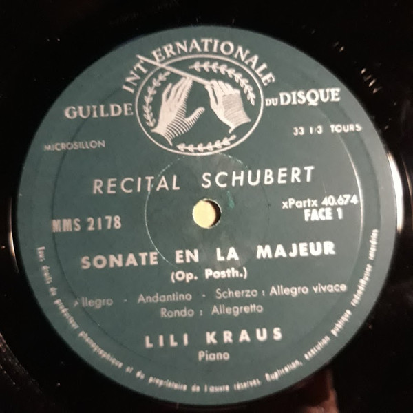 Lili Kraus / Franz Schubert - Récital Schubert | Guilde Internationale Du Disque (MMS-2178) - 3 Lili Kraus / Franz Schubert - Récital Schubert | Guilde Internationale Du Disque (MMS-2178) - 3