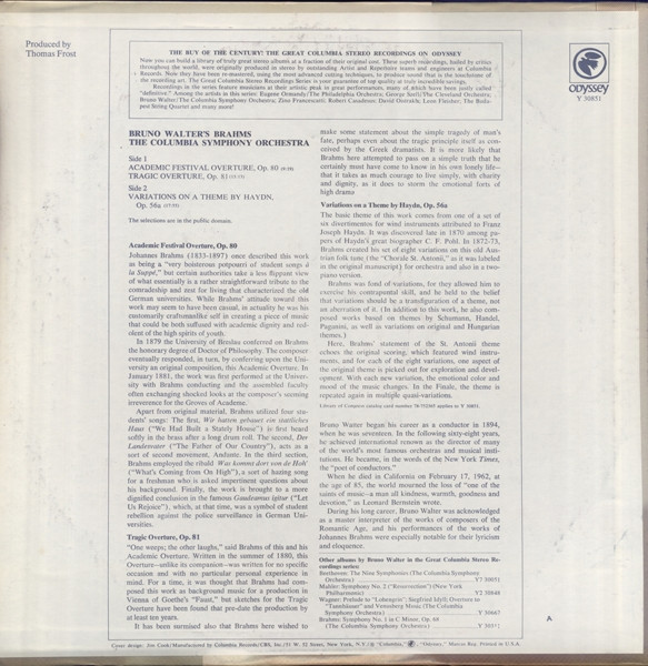 Bruno Walter's Brahms