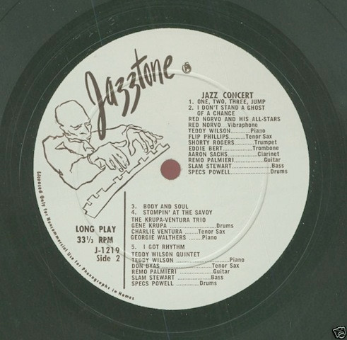 Red Norvo All-Stars , Gene Krupa/Charlie Ventura Trio , Teddy Wilson Quintet - Jazz Concert | Jazztone (J-1219) - 3
